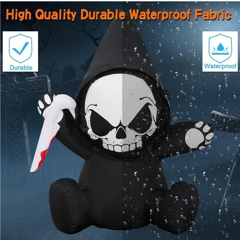 NEW Inflatable Grim Reaper Halloween Decoration